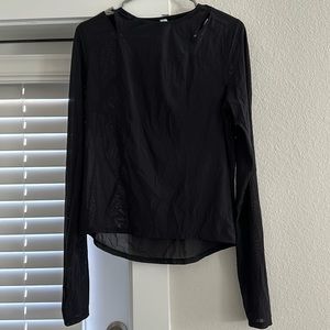 Lululemon Black Mesh Workout Long Sleeve